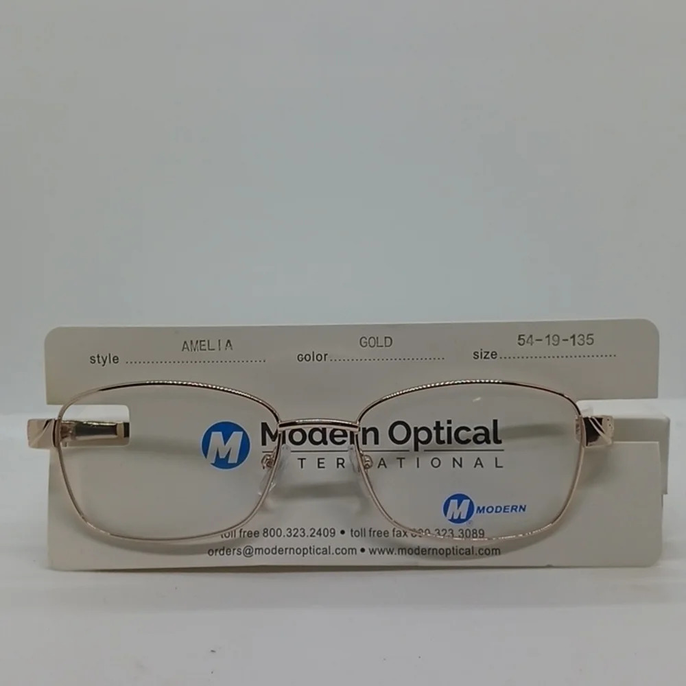 NWT UNISEX MODERN OPTICAL EYEGLASS FRAMES AMELIA GOLD